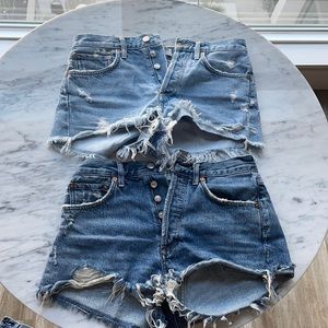2 Agolde denim shorts